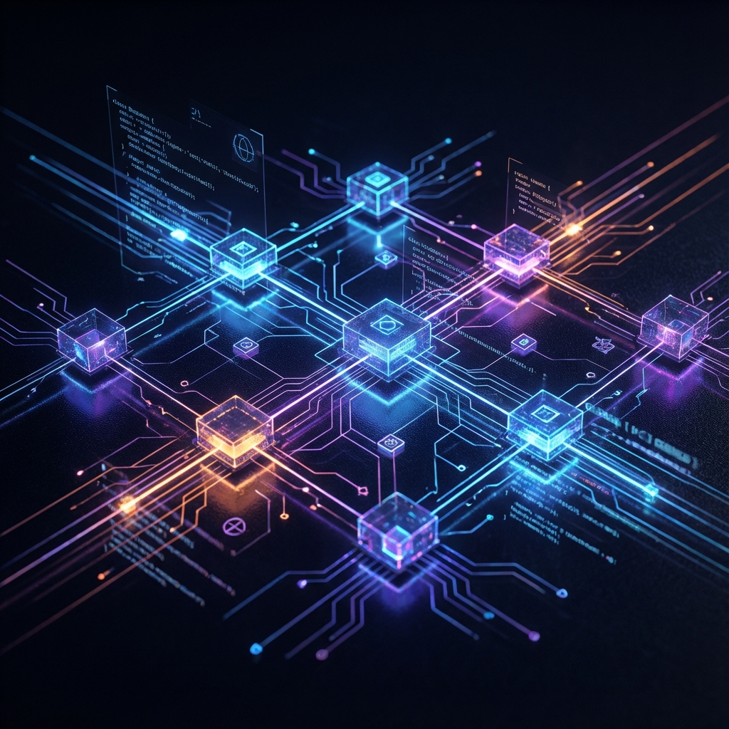 Abstract representation of blockchain technology